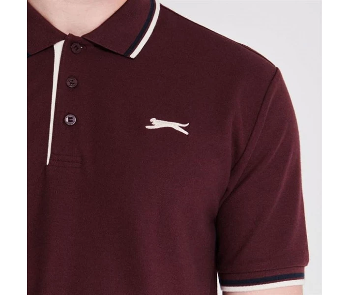 Фото - чоловіче поло Поло Slazenger Tipped Burgundy Marl XXL