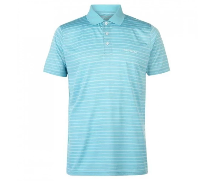 Фото - чоловіче поло Поло Pierre Cardin Striped Sports Poly Turquoise/Wht XL