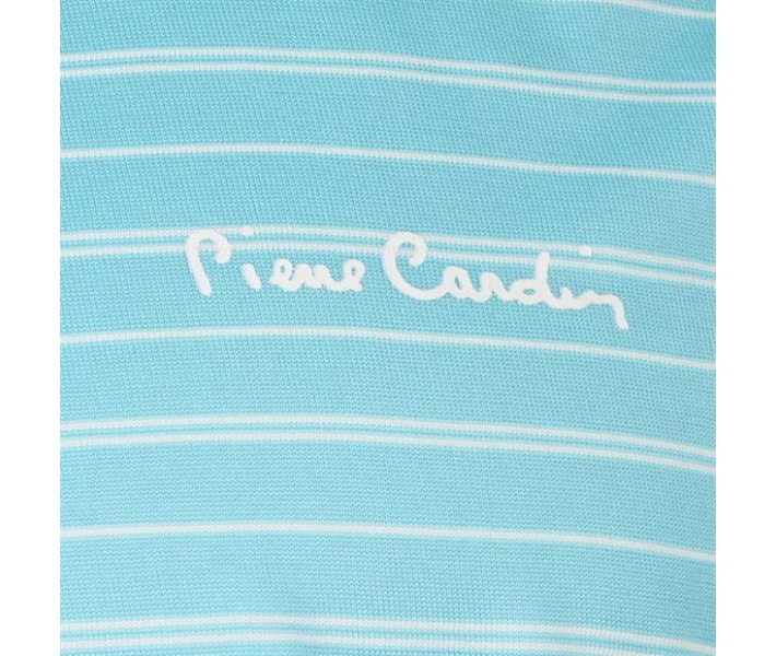 Фото - чоловіче поло Поло Pierre Cardin Striped Sports Poly Turquoise/Wht XL