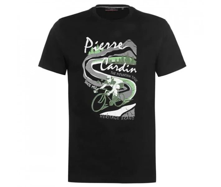 Фото - чоловічу футболку Футболка Pierre Cardin Mountain Bike Printed Black XL