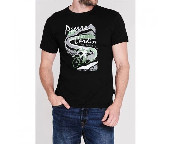 Фото - чоловічу футболку Футболка Pierre Cardin Mountain Bike Printed Black XL