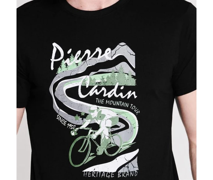 Фото - чоловічу футболку Футболка Pierre Cardin Mountain Bike Printed Black XL