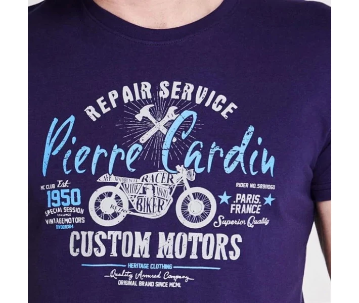 Фото - чоловічу футболку Футболка Pierre Cardin Short Sleeve Printed Cobalt M