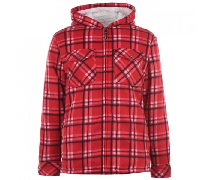 Фото - куртку мужскую Куртка Dunlop Full Checked Hoody Mens Red L