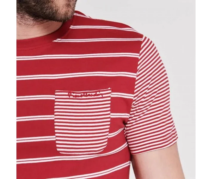 Фото - чоловічу футболку Футболка Pierre Cardin 2 Stripe Red XXL