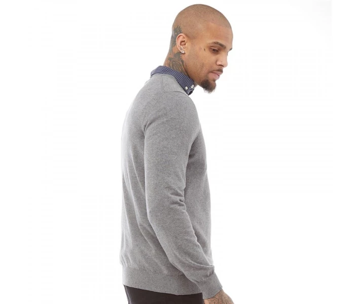 Фото - чоловічий джемпер Джемпер Lyle And Scott Vintage Cotton Merino Grey Marl Mid Grey Marl S