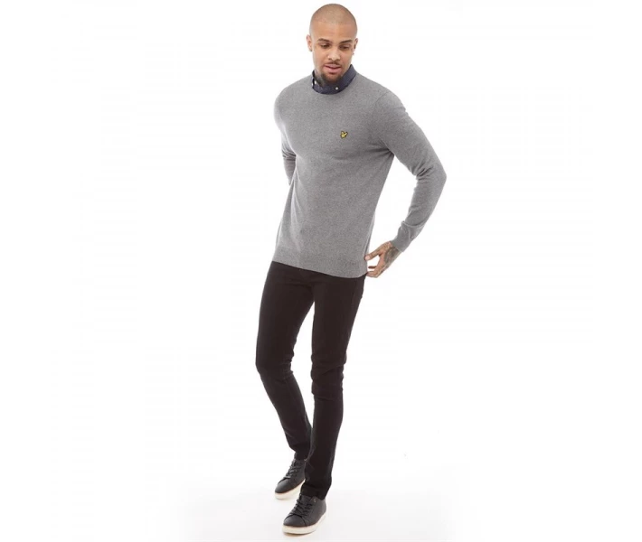 Фото - чоловічий джемпер Джемпер Lyle And Scott Vintage Cotton Merino Grey Marl Mid Grey Marl S