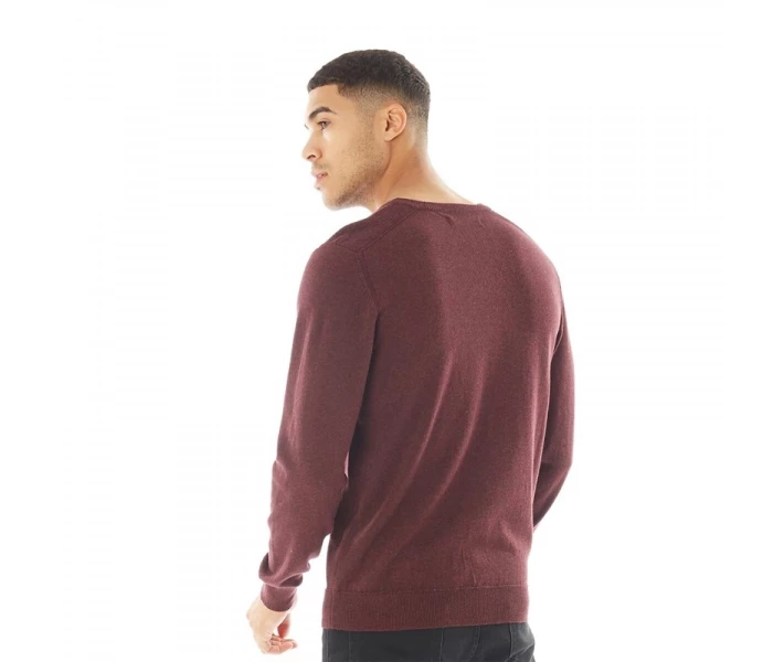 Фото - чоловічий джемпер Джемпер Ben Sherman Stitch Detail Neck Wine Burgundy Marl S