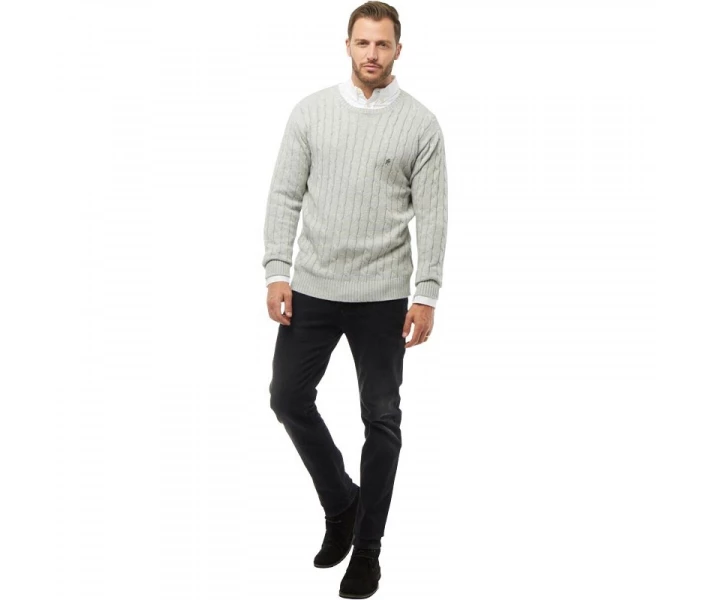 Фото - чоловічий джемпер Джемпер French Connection Cable Knit Neck Grey Melange Grey XL