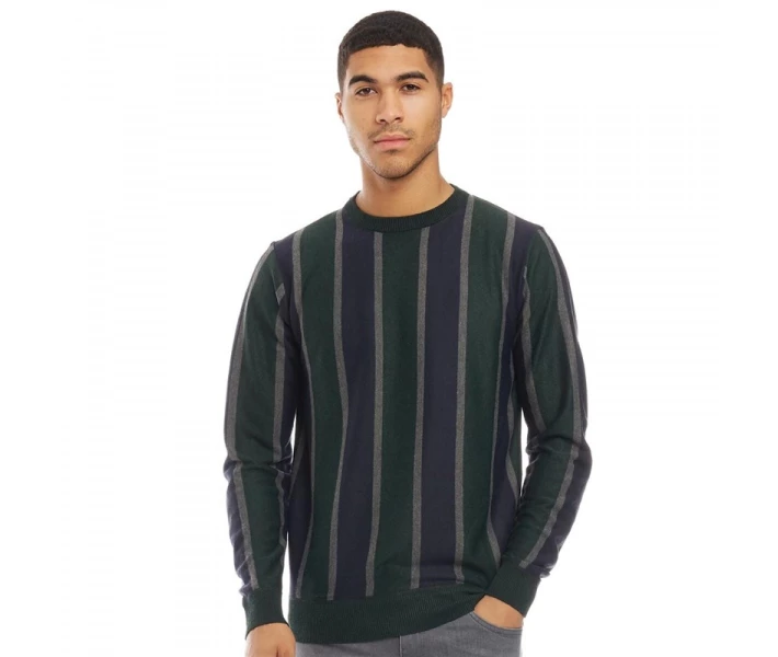 Фото - чоловічий джемпер Джемпер Fluid Striped Neck er Green / Navy / Grey Navy L