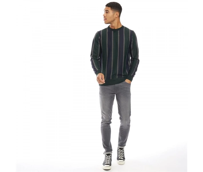 Фото - чоловічий джемпер Джемпер Fluid Striped Neck er Green / Navy / Grey Navy L