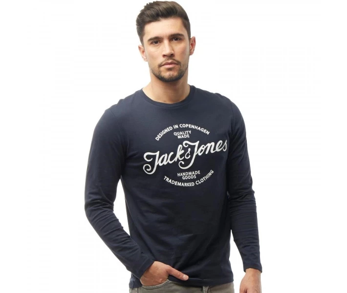 Фото - чоловічий лонгслів Лонгслів JACK AND JONES Liam Top Total Eclipse Navy S
