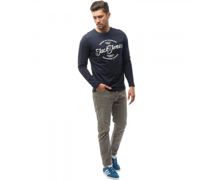 Фото - чоловічий лонгслів Лонгслів JACK AND JONES Liam Top Total Eclipse Navy S