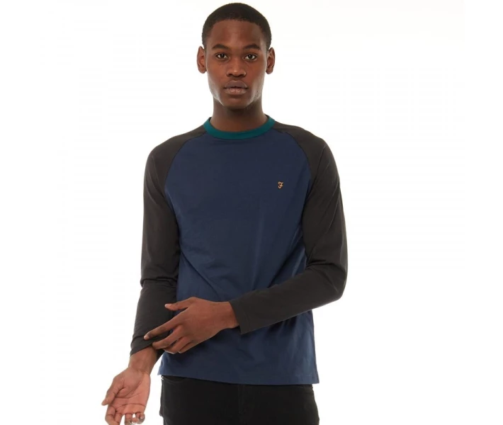 Фото - чоловічий лонгслів Лонгслів Farah Vintage Renfrew Top Yale Navy S