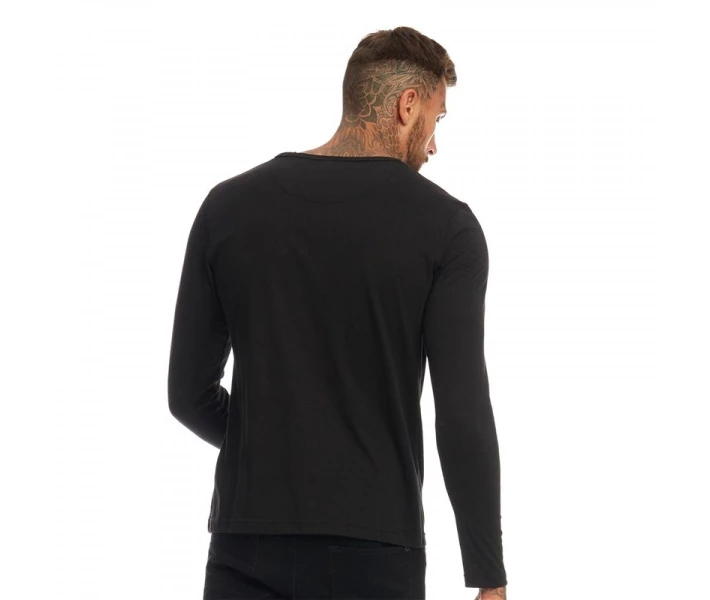 Фото - чоловічий лонгслів Лонгслів Brave Soul Prague Neck Top Black Black XS