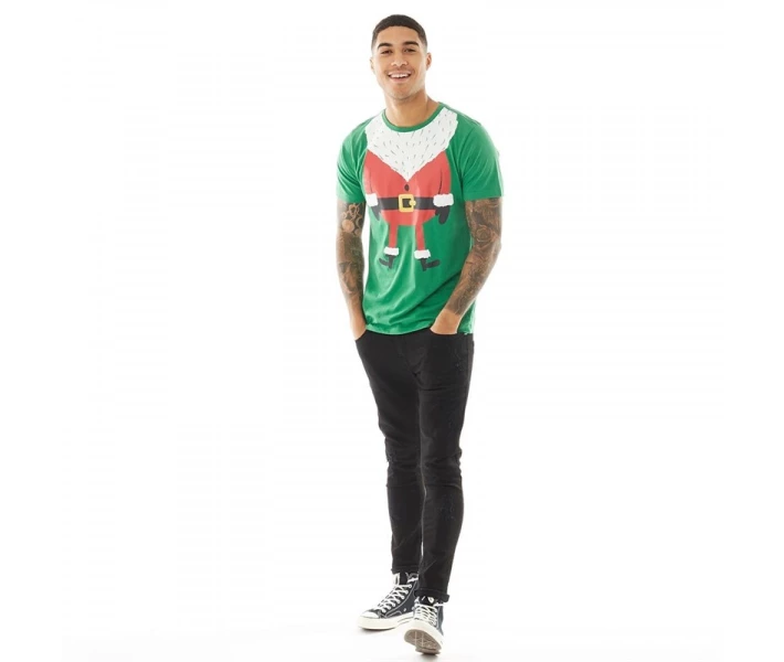Фото - чоловічу футболку Футболка Fluid Father Christmas Green Mid Green XL