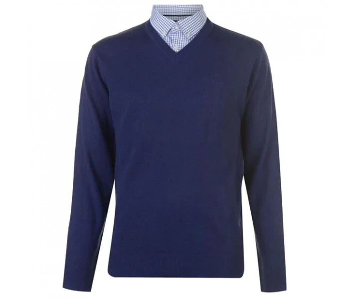 Фото - чоловічий джемпер Джемпер Pierre Cardin Mock V Neck Cobalt L