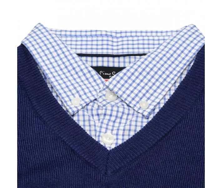 Фото - чоловічий джемпер Джемпер Pierre Cardin Mock V Neck Cobalt L