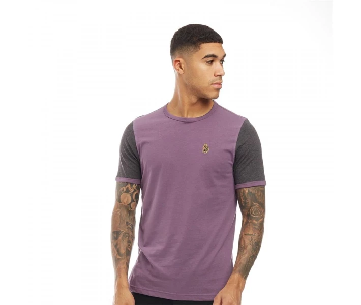 Фото - чоловічу футболку Футболка LUKE 1977 Ringer Mulled Charcoal Dusky Purple M
