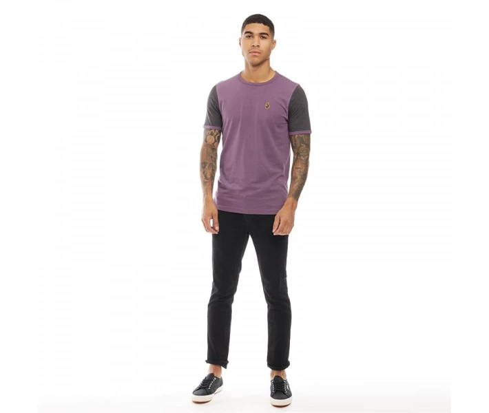 Фото - чоловічу футболку Футболка LUKE 1977 Ringer Mulled Charcoal Dusky Purple M