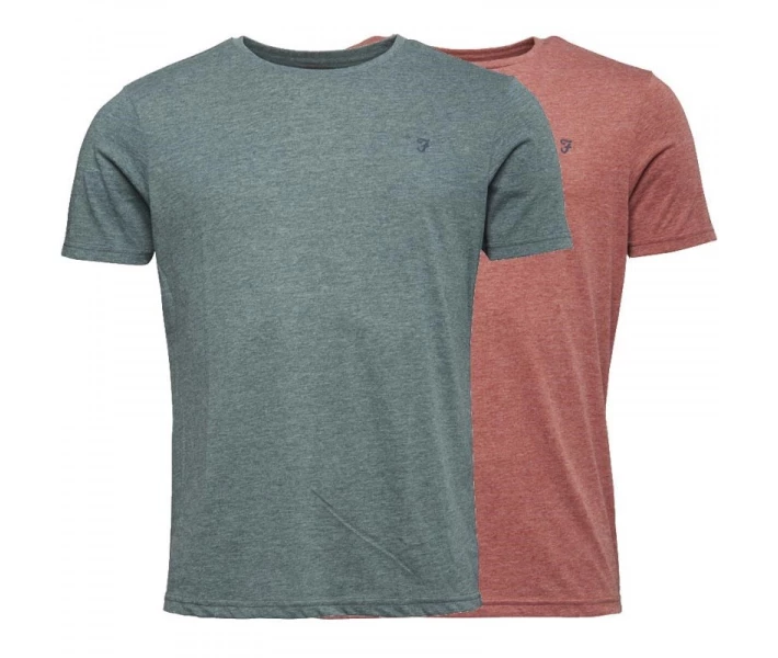 Фото - чоловічу футболку Футболка Farah Oakmont Lounge s Vermillion/Woodland Pine Green 2 шт M