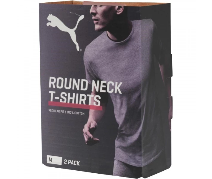 Фото - чоловічу футболку Футболка Puma Two Pack Neck Grey Grey Marl M