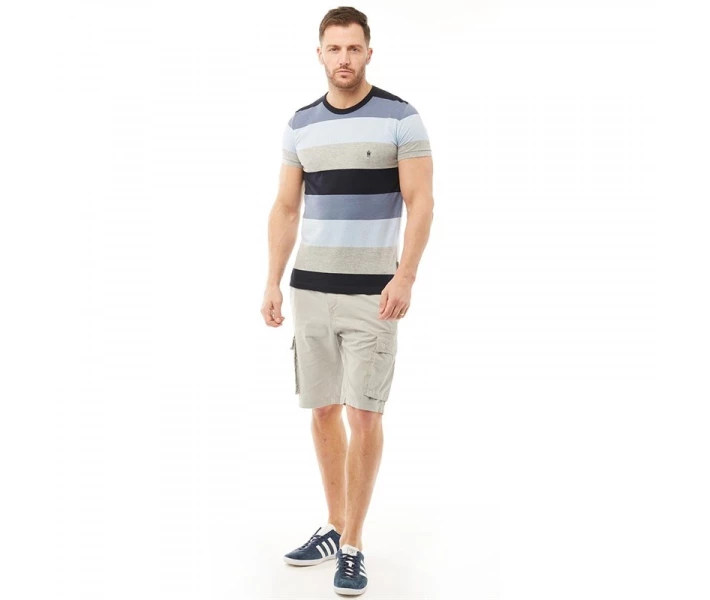 Фото - чоловічу футболку Футболка French Connection Wide Four Stripe Sky Melange Navy S