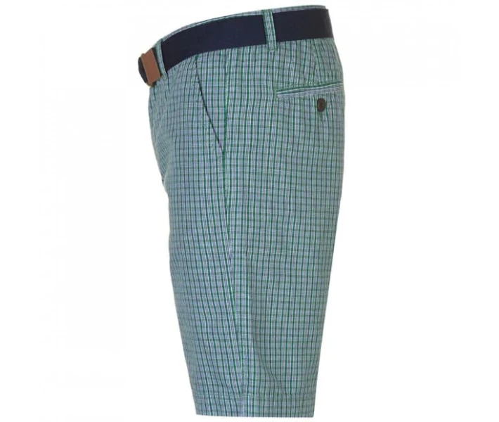 Фото - чоловічі шорти Шорти Pierre Cardin Check Belted Green Check S