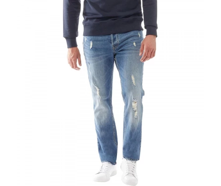Фото - чоловічі джинси Джинси JACK AND JONES Tim Original CR 004 Slim Fit Blue Denim Light Stonewash 33W 36L