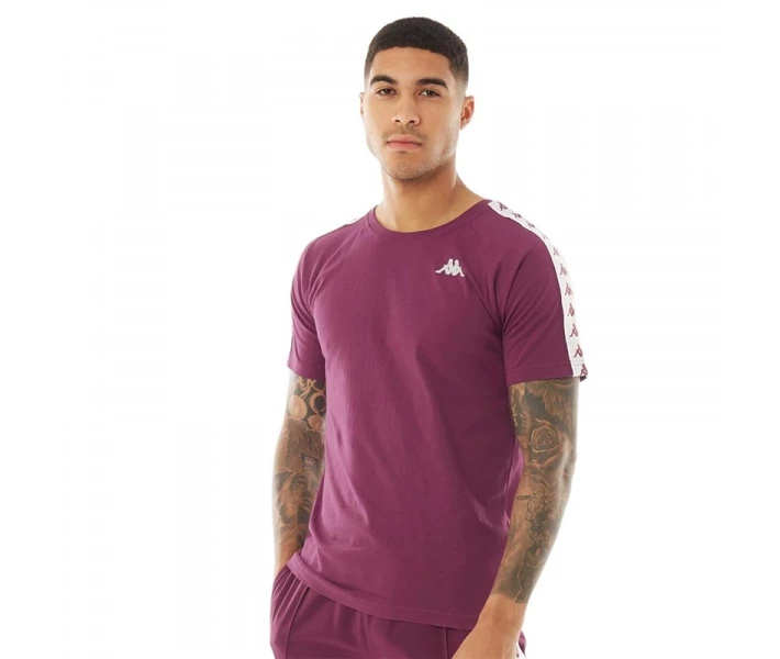 Фото - чоловічу футболку Футболка Kappa Authentic 222 Banda Coen Raglan Burgundy/White Burgundy XXL