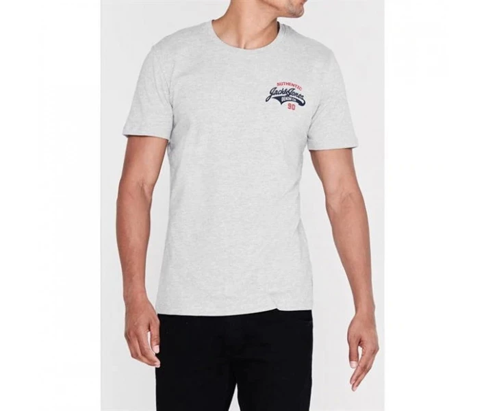 Фото - чоловічу футболку Футболка Jack and Jones Core Heritage Light Grey Marl M