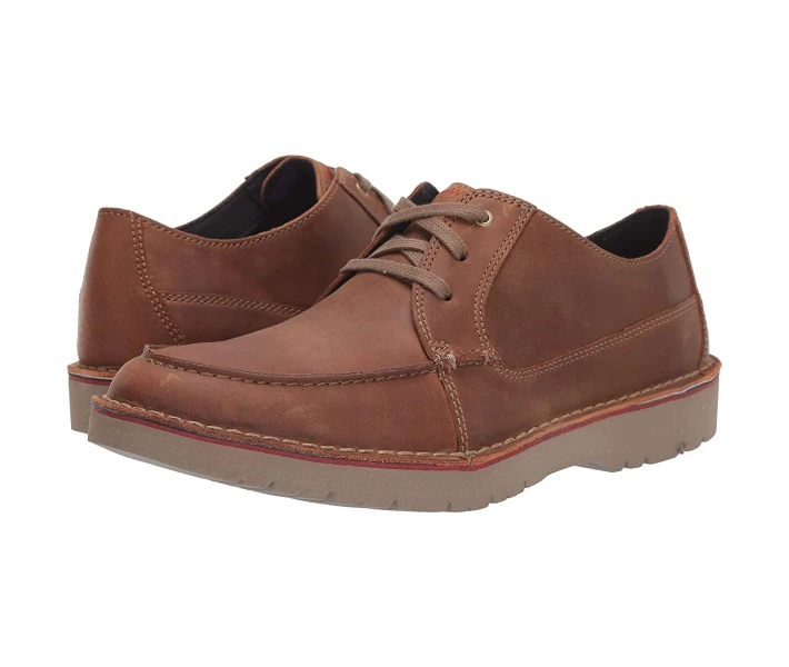 Фото - чоловічу туфлю Туфлі оксфорди Clarks Vargo Vibe Dark Tan Leather 40