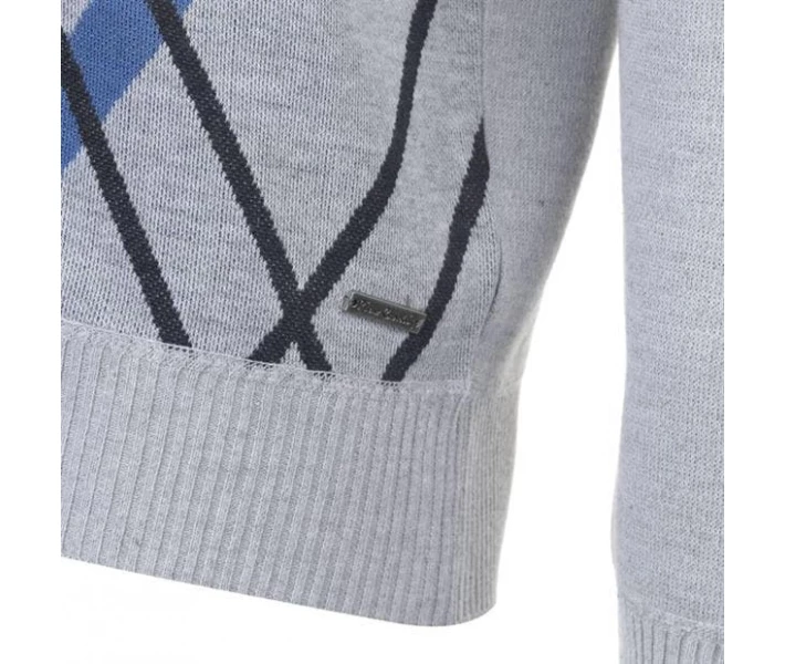 Фото - чоловічий джемпер Джемпер Pierre Cardin Full Zip Argyle Silver XL