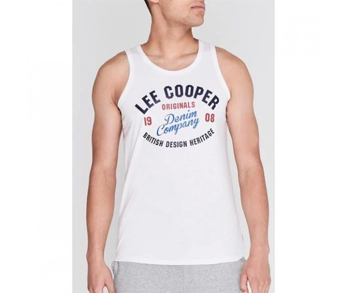 Фото - чоловічу майку Майка Lee Cooper Logo Vintage Vest White 1 M
