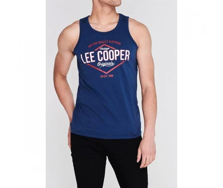 Фото - чоловічу майку Майка Lee Cooper Logo Vintage Vest Vintage Blue M