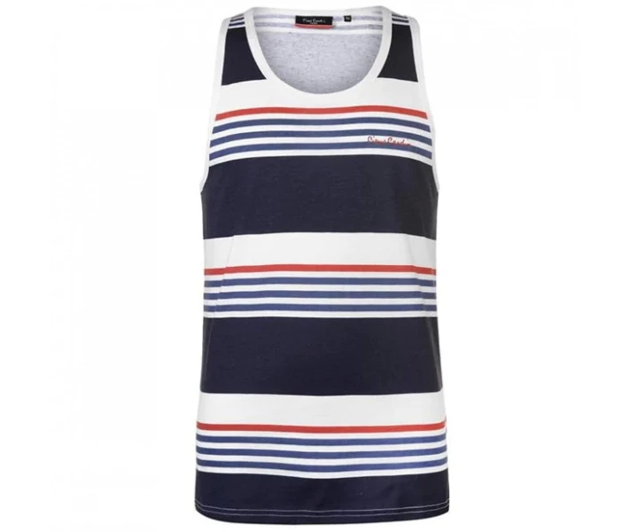 Фото - чоловічу майку Майка Pierre Cardin Printed Stripe Vest Navy/Wht/Blue S