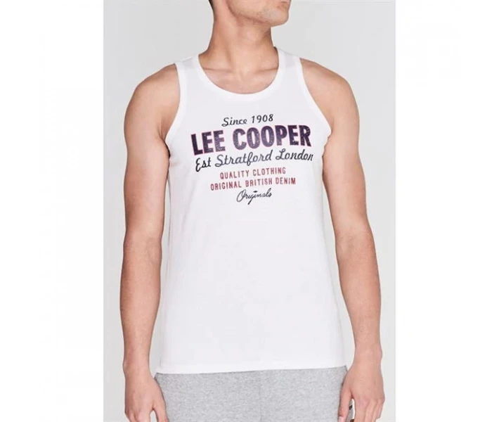Фото - чоловічу майку Майка Lee Cooper Logo Vintage Vest White 2 L