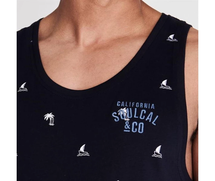 Фото - чоловічу майку Майка SoulCal All Over Print Tank Navy Palm S