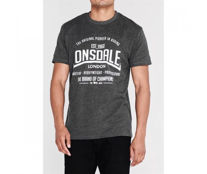 Фото - чоловічу футболку Футболка Lonsdale Box Charcoal M XS