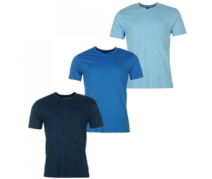 Фото - чоловічу футболку Футболка Donnay V Neck T Shirt LtBlue/Blue/DkB 3 шт XXL