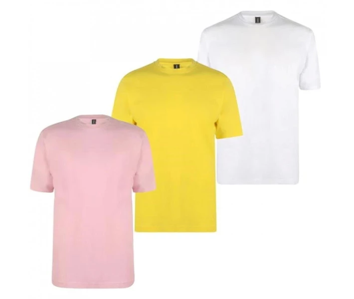 Фото - чоловічу футболку Футболка Donnay 3 Pack Pink/Yell/White XXL