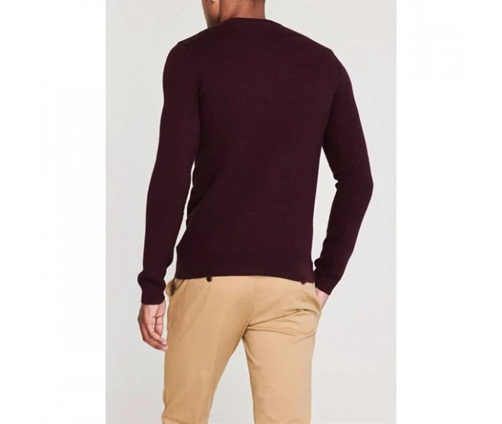 Фото - чоловічий джемпер Джемпер Linea Norton Honeycomb Crew Burgundy XXL