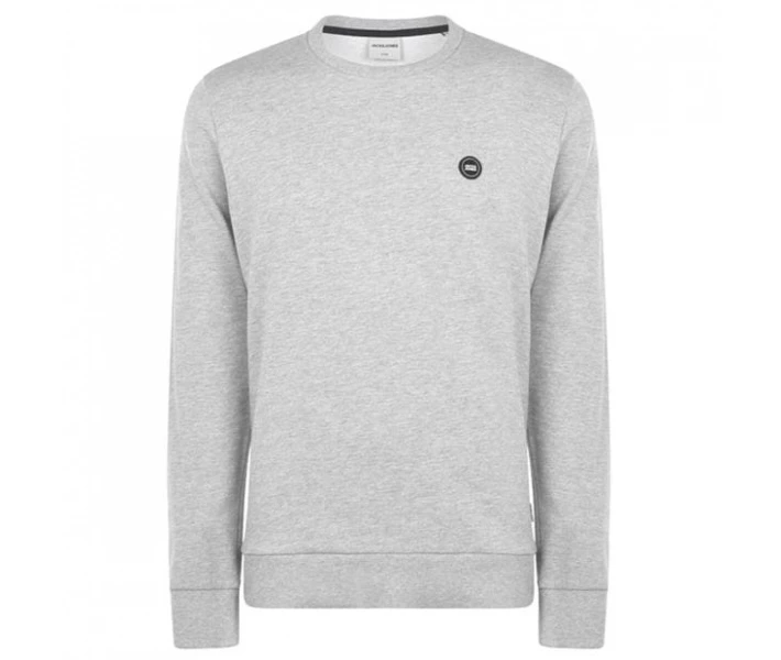 Фото - чоловічий джемпер Джемпер Jack and Jones Crew Andres Sweater Lt Grey Mel XS