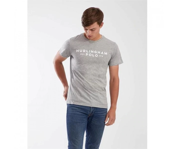 Фото - чоловічу футболку Футболка Hurlingham Polo 1875 Essential Graphic Grey Marl S