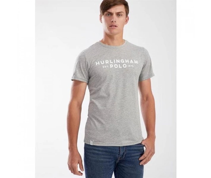 Фото - чоловічу футболку Футболка Hurlingham Polo 1875 Essential Graphic Grey Marl S