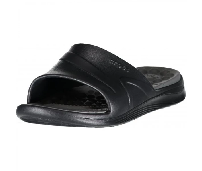 Фото - чоловічий шльопанець Шльопанці CROCS REVIVA SLIDE 205546-0DD BLACK/SLATE GREY 41