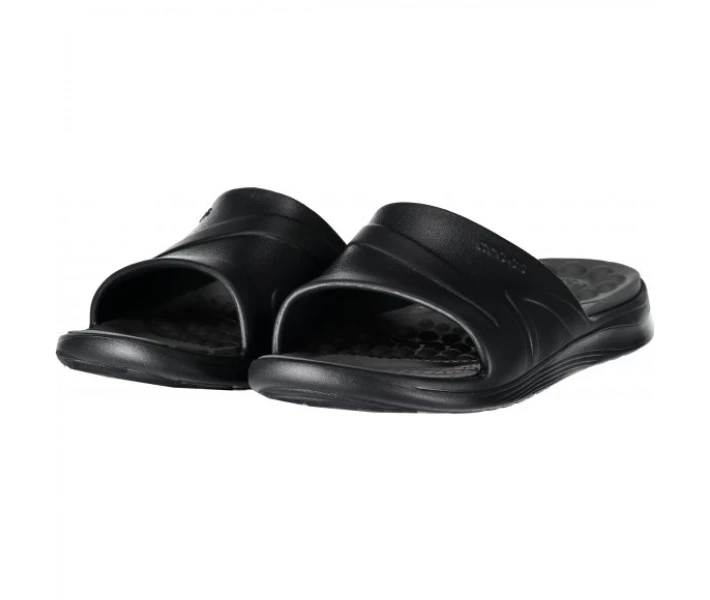 Фото - чоловічий шльопанець Шльопанці CROCS REVIVA SLIDE 205546-0DD BLACK/SLATE GREY 41
