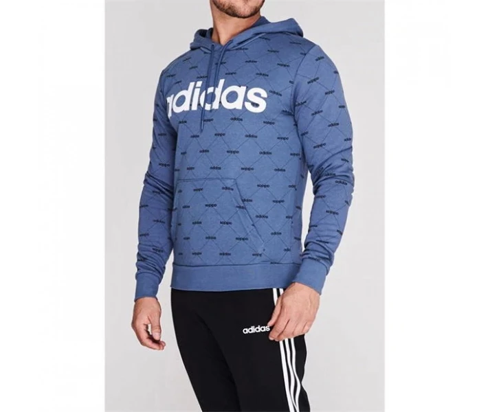 Фото - чоловіче худі Худі adidas Linear AOP Hood 94 Blue / Wht / Blk S