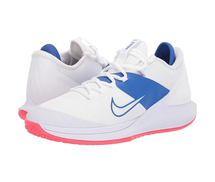 Фото - чоловічий кросівок Кросівки для тенісу Nike Court Air Zoom Zero HC White/White/Game Royal/Flash Crimson 42.5