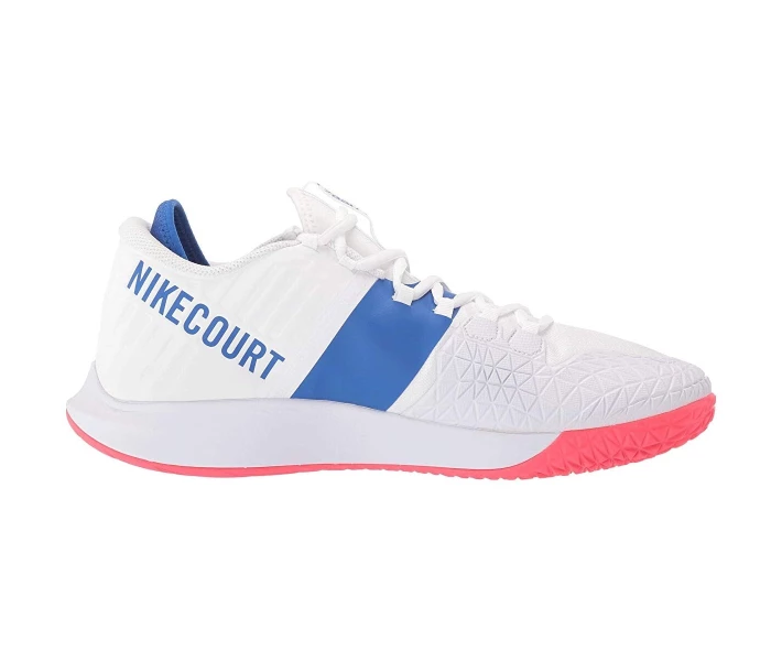 Фото - чоловічий кросівок Кросівки для тенісу Nike Court Air Zoom Zero HC White/White/Game Royal/Flash Crimson 42.5